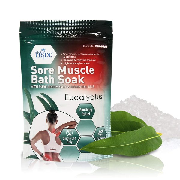 MED PRIDE Epsom Bath Salts 19.2o, Sore Muscle Bath Soak - Relaxing Foot Bath Soak with Essential Oils- Soothing Muscle Recovery & Relaxation - Soaking Salts
