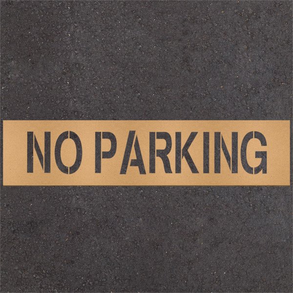 Noveread 12 Inches No Parking Stencil Recycled Fire Lane Stencil Foldable Parking Lots Curbs Painting Stencils Cardboard Reusable Template for Traffic Curb Marking Pavement Sign