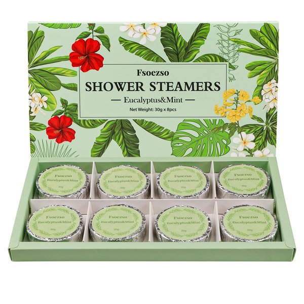 Shower Steamers - Eucalyptus and Menthol, Shower Bombs Valentines Day Gifts for her - Self Care and Relaxation Stress Relief, Home Spa Gifts Valentines Day Gifts