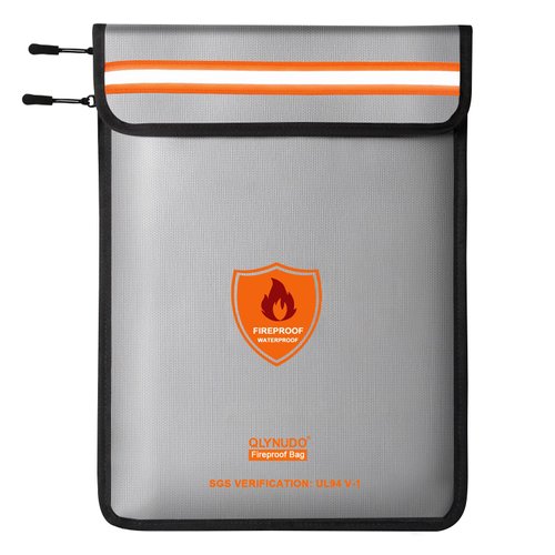Fireproof Bag for Documents, Fireproof Money Bag for Cash with Zipper (Reinforced Fire Protection - Aluminum Foil Lining), Waterproof Document Pouch for Valuables