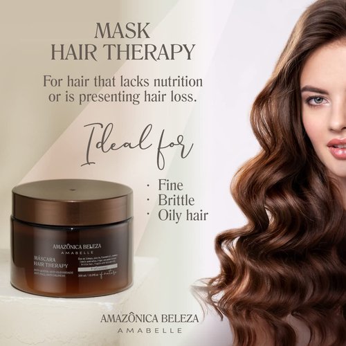 AMAZONICA BELEZA Hair Therapy Hair Mask (300ml / 10.1 Oz) | Professional Line | Removes Oiliness, Promotes Growth