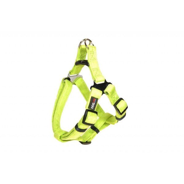 Dogline 15 to 19-Inch Length by 5/8-Inch Width Comfort Microfiber Soft Padded Step-in Puppy Dog Harness with Nylon Reinforcement, Small, Green