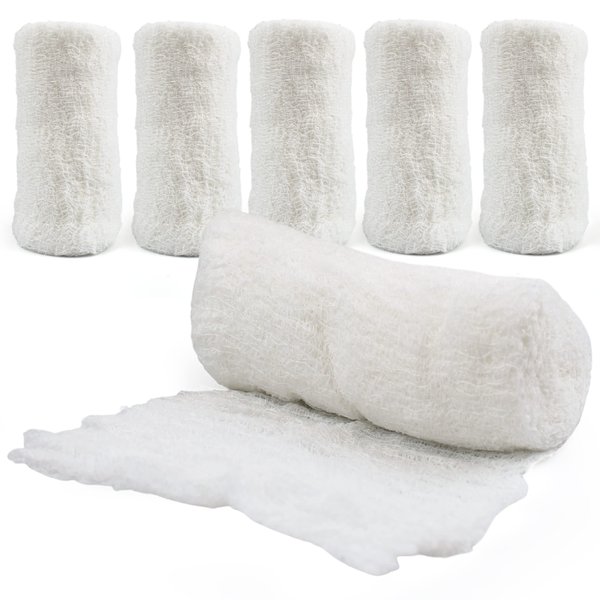 Cotton Gauze Roll-kerlix Gauze Bandage Rolls -6 ply-STERILE - 4 Inches X 12 feet -Extra Absorbency - Medical Gauze Bandage -6 Rolls - Latex Free -Each roll Individual Wrapped-Hospital Grade Quality