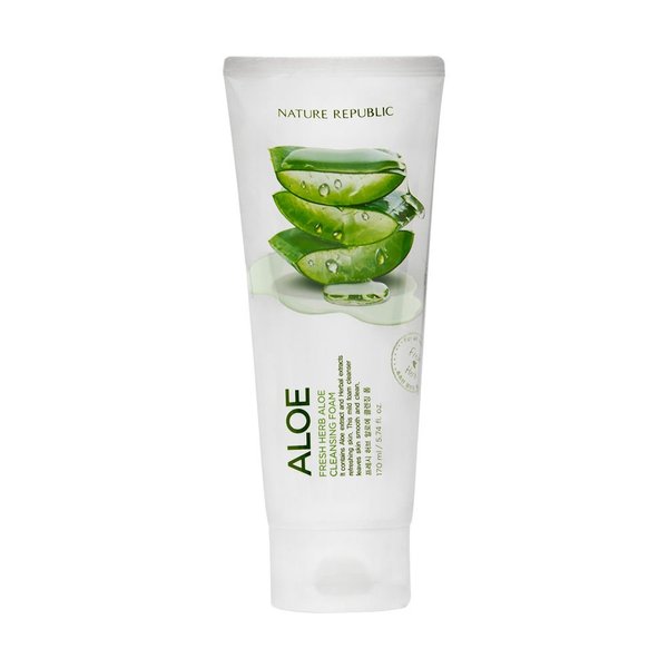 Nature Republic Fresh Herb Cleansing Foam, Aloe, 5.74 fl oz (170 ml)