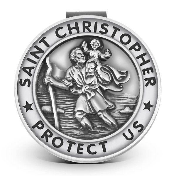 AKITSUMA Saint Christopher Visor Clip, Car Automotive Accessories, Gift for New Driver (Saint Christopher)