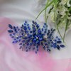 BERYUAN Women Royal Sapphire Opal Hair Comb Bridal Blue Crystal Flower Wedding Hair Accessory Gift for Her Party Headpiece for Bride Bridesmaid Girls(Blue)