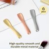 Trinkrittey 6 Pcs Metal Makeup Spatula Tool, Mini Skincare Spatula Skin Care Facial Cream Mask Scoop Makeup Tools for Cosmetic Scoop for Creams Lotions Masks (Silver Gold Rose Gold)
