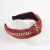 Wiwpar Knotted Headbands for Women Fashion Wide Headband Vintage Knotted Head Band Hair Hoop Hair Accessories with Metal Chain (Red)