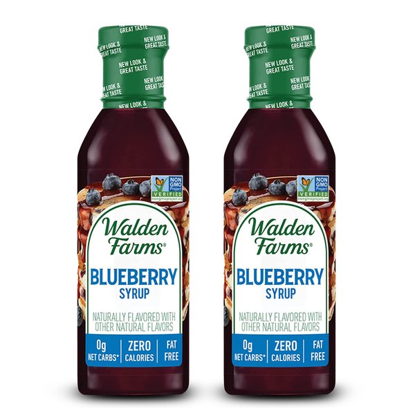 Walden Farms Blueberry Syrup 12 oz (2 Pack) Sweet Syrup - Near Zero Fat, Sugar and Calorie - For Pancakes, Waffles, French Toast, Yogurt, Oatmeal, Lemonade, Desserts, Snacks, Appetizers and Many More