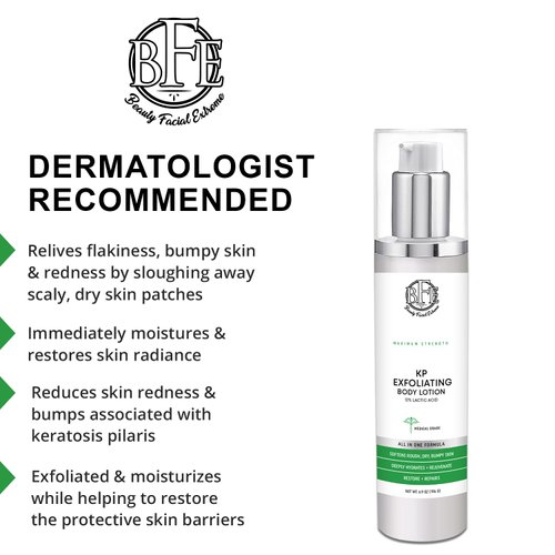 Keratosis Pilaris Exfoliating Body Lotion– 12% Lactic Acid. Provides Immediate Moisture & Gentle Exfoliation to Treat symptoms Associated with Keratosis Pilaris & Dry, Bumpy Skin Conditions.