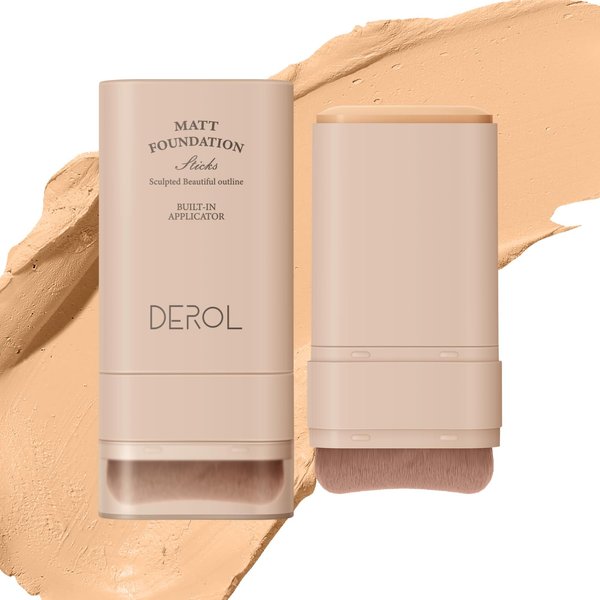 SWETIYOU Foundation Stick, Multi-Use Foundation Stick Makeup with Built-In Foundation Brush, Lightweight Buildable Medium-to-Full Coverage, Longwear Contour Stick Foundation Face Stick, Natural Finish