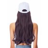 Rugelyss Hat Wig for Women Long Wavy Baseball Cap Wig with Curly Hair Extensions Synthetic Rednish Brown Wig Adjustable White Baseball Hat