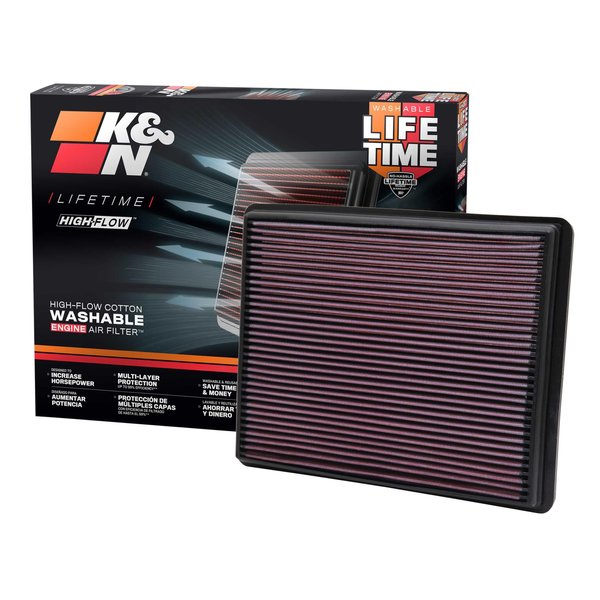 K&N Engine Air Filter: Increase Power & Towing, Washable, Premium, Replacement Air Filter: Compatible 1999-2019 Chevy/GMC Truck/SUV V6/V8 (Silverado, Suburban, Tahoe, Sierra, Yukon, Avalanche) 33-2129