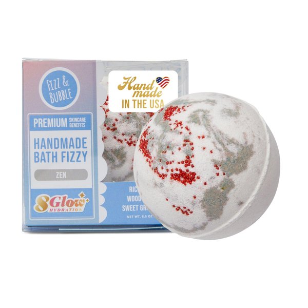 Fizz and Bubble, Handmade Bath Fizzies, 6.5oz (1-Pack) - Scented Bath Bomb, Moisturizing for Dry Skin, Soothing, Relaxing, Handmade Gift Ideas for Her (Zen)