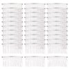Cinaci 30 Pack Silver Metal Hair Side Combs Plain Slide Barrettes with 20 Teeth DIY Decorative French Headpieces Bun Holder Wire Comb Hair Clips Crafts Accessories for Women Girls Wedding Brides Veil