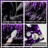 Avezano Purple Happy Birthday Banner for Women Girls Purple and Black Happy Birthday Party Decorations Glitter Diamonds Sweet 16 18th 21th Birthday Party Supplies 70.8 x 43.3 Inch