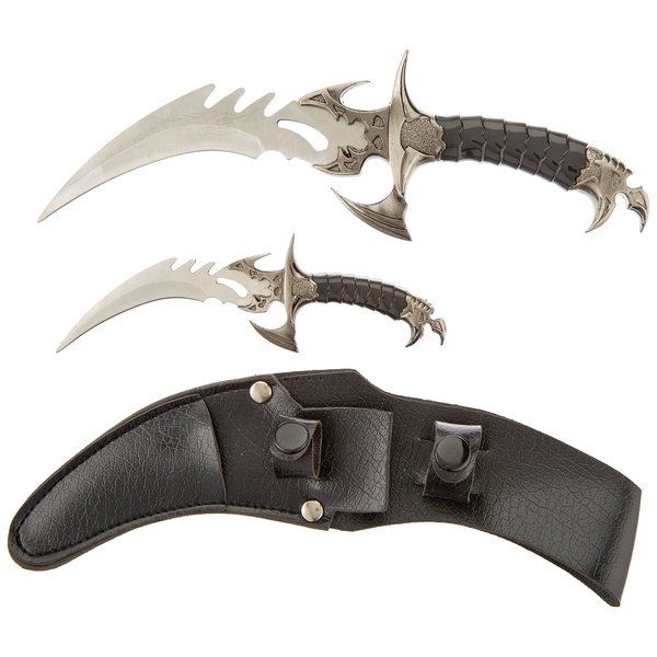 Ace Martial Arts Supply Draco Twin Fantasy Dagger Set, Silver