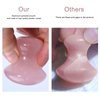 ideayard Mushroom Gua sha 2Pcs Jade Eye Massage Facial Tool Smooth Cute Mushroom Shaped Scraping for Women SPA Lift Remove Wrinkles (Rose Quartz+Green)