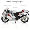 Risopen 1/12 Hayabusa Motorcycle Model Toy Mini Alloy Metal Diecast Motorcycle Model Silver Motorcycle Model Toy Sport Motorcycle Racing Model Collection Gift for Men Kid Boy (2022)