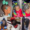 Kids Ponytail Hair Extension Braid Girls Braided Ponytail Hair Extension Clip On Go For Girls Beads,Black Hair Band & Bow Included,Detachable and Reusable (black)