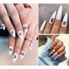 EBANKU Nail Letter Stickers 10 Sheets Nail Art Stickers for Gel Nails 5colors Self-Adhesive Old English Words Alphabet Nail Decals