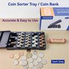 Byteen8 Coin Counter Coin Sorter｜2Packs Mini Coin Counter Tray Coin Sorter Tray with Cover｜Coin Bank Change Counter for All Coins｜Change Holder for Car｜Coin Holder Bank Teller Easy to Use｜Great Gift