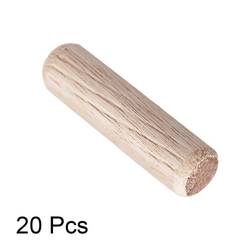 uxcell 0.31"x1.18"(8x30mm) Wooden Dowel Pin Wood Kiln Dried Fluted Beveled Hardwood 20pcs