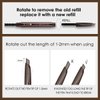 CRASLAN Makeup Brow Eyebrow Definer Pencil, Waterproof, Longlasting, Dual-Sided Brow Brush with Refill & Spoolie, 03 Natural Brown,Triangle Tip