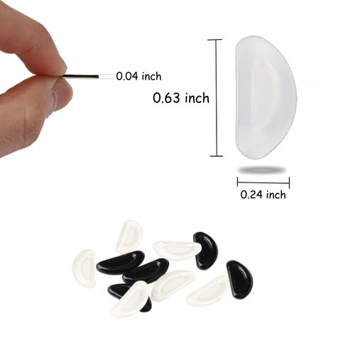 WAFJAMF 12 Pairs Eyeglass Nose Pad, Adhesive Anti-Slip Nose Pads for Plastic Frames,Sunglasses Nose Pads