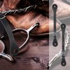 2 Pcs Leather Spur Straps Single Ply Spur Straps Western Man Woman Adjustable Boot Straps for Thigh High Boots 6 Holes Spur Straps Riding Leather Spur Straps 9.9 Inches (Black)