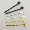 50 Pcs Hair Bobby Pins Hair Clips with Blank Round Tray Hair Pins Hairpin Cabochons Bases for DIY Crafts Black