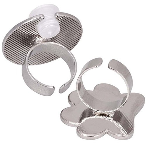 luzen 2 Pieces Mini Nail Art Polish Holder Nail Art Palette Rings Nail Palette Finger Rings