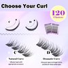 GAQQI Lash Clusters, Eyelash Clusters 120PCS C Curl Individual Lashes, Wispy Cluster Eyelash Extension 10-16mm Mixed Length, Natural Looking Cluster Lashes （GQ20, C Curl, 10-16mm)