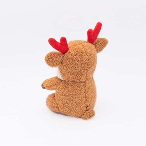 ZippyPaws - Holiday Cheeky Chumz - Super Soft Squeaker Plush Dog Toy with Unique Sound - Reindeer