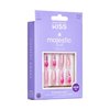 KISS Majestic Press On Nails, Nail glue included, Lovely Bubbly', Pink, Long Size, Coffin Shape, Includes 30 Nails, 2g glue, 2 Prep Pads, 2 of 24 Adhesive tabs, 2 manicure sticks, Mini file