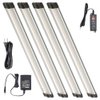 Lightkiwi X8402 Dimmable LED Under Cabinet Lighting 4 Panel Kit, 12 Inches Each, Cool White (6000K), 12 Watt, 24VDC, Dimmer Switch & All Accessories Included, Low Profile, Aluminum Body, UL Listed