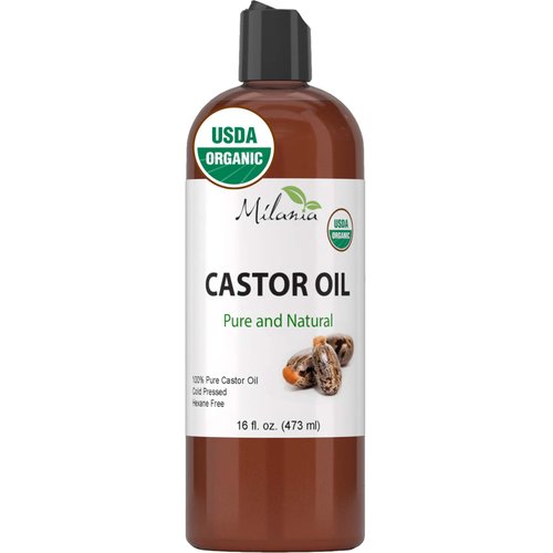 Organic Castor Oil-100% Pure Cold-Pressed Beauty & Skincare Serum-Eyelash & Eyebrow Hair Growth Enhancer-Natural Conditioner