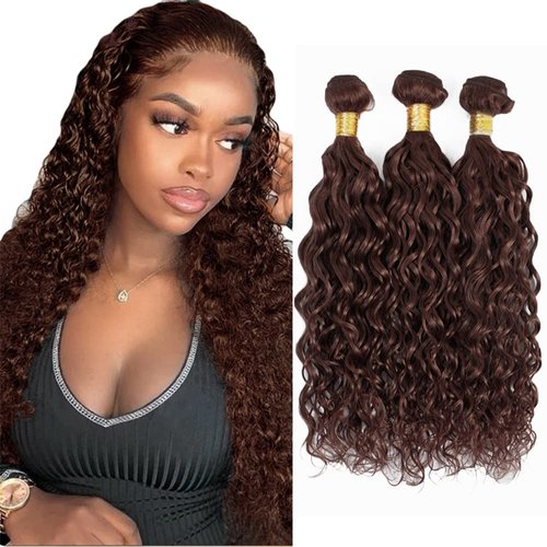 Chocolate Brown Bundles Human Hair Color #4 Kinky Curly Bundles 18 20 22 Inch Brazilian Virgin Hair 3 Bundles Color #4 Dark Brown Bundles Human Hair Double Weft Hair Extensions