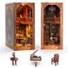 ITEFDTUTNE Book Nook Kit for Adults, DIY Miniature Dollhouse Booknook Kit with Led Light, 3D Wooden Bookshelf Puzzle Booknook Insert Decor Crafts for Adults Teen Gifts (GRIMM'S Small Building)