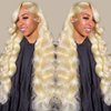 SHUQISH 30 Inch 613 Lace Front Wig Human Hair 13x4 Transparent Blonde Wig Human Hair 180 Density Body Wave Lace Front Wigs Human Hair Pre Plucked with Baby Hair 613 Blonde Lace Frontal Wigs for Women