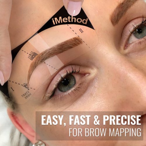 iMethod Eyebrow Stencils Eyebrows Shape Reusable - 27 Eyebrow Stencil Kit, Brow Stencils for Eyebrow Stamp, Eyebrow Shaping Kit, Eyebrow Stencil Kit for Beginners, Reusable & Flexible