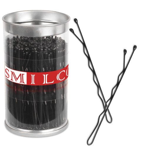 Smilco Black Bobby Pins - 200pcs, 2.4 Inch Hair Clips for Women - Secure Hold and Stylish Hair Accessories