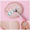 Ouligay Resin Nail Art Palette Makeup Mixing Palette Gold Edge Nail Art Tool Gel Design Nail Art Makeup Mixing Tray DIY (White)