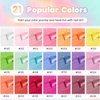 VANREESA 24 Pcs Gel Nail Polish Set 21 Colors Gel Nail Polish Base Coat Glossy & Matte Top Coat White Pink Green Blue Purple Gel Polish Gel Nail Kit Gifts for Women DIY at Home