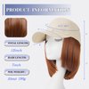 FORCUTEU Baseball Cap with Hair Extensions for Women Short Straight Bob Hairstyle 12 Inch Caps with Hair Attached Adjustable Baseball Cap Wig for Daily Party