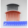 2 Black Brown Big Huge Hair Comb set pack Silver plastic teeth side clip 4 inches wide