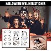 4 Pairs Halloween Eye Shadow Stickers Eyeliner Decals Spider Web Skull Bat Temporary Tattoo Stickers Face eye Makeup Stickers for Women Girls Halloween Masquerade Party.