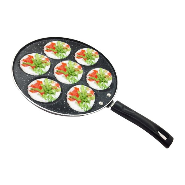 SRIYUG Non-Stick Mini Crepe Maker, Marble Material, 7-Mold Pancake Griddle, Easy to Use, Healthy Cooking