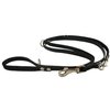 Black 6 Way European Multifunctional Leather Dog Leash, Adjustable Schutzhund Lead 49"-94" Long, 3/4" Wide (18 mm)