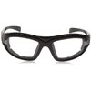 Crossfire 2724AF Diamondback Safety Glass Clear Anit-Fog Lens - Foam Lined Matte Black Frame